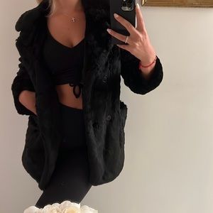 BLACK FAUX FUR COAT!!!